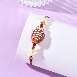 Bracelets ajustables en porcelaine et turquoise synthétique faits main pour femmes&nbsp;BJEW-JB13972