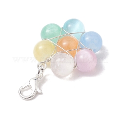 Подвеска из натуральной селенитовой проволоки в цветочной проволоке HJEW-TA00222