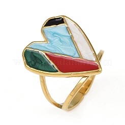 Кольца для женщин из нержавеющей стали 304 с эмалью&nbsp;RJEW-G355-02G