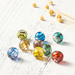 Perline murano con sabbia d'oro fatto a mano&nbsp;LAMP-TAC0001-01E