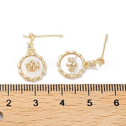 Biene Messing Micro Pave Zirkonia Ohrstecker Beschläge&nbsp;KK-E107-15G-02