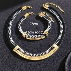 Halsketten- und Armbandset aus einer Legierung aus Polyester&nbsp;FS-WG59022-01