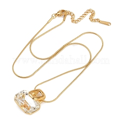 Ожерелья с подвеской в виде сумки из нержавеющей стали 304 с прозрачными кубическими цирконами для женщин NJEW-V008-02G