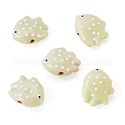5 pièces de perles en porcelaine faites à la main&nbsp;PORC-TADJ0001-05F