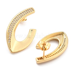 Серьги-гвоздики с прозрачным паве из латуни с кубическим цирконием&nbsp;EJEW-U005-03G