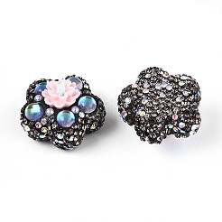 Полимерная глина в форме цветка со стразами&nbsp;CLAY-U023-01H