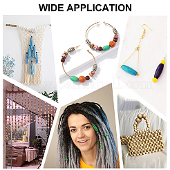 480 шт. 4-х видов окрашенных бусин из натурального дерева WOOD-PH0002-47