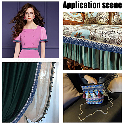 Двухцветная лента из полиэстера с кисточками в этническом стиле&nbsp;OCOR-GF0002-05