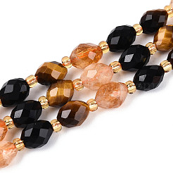 Нити из бусин из натурального обсидиана&nbsp;G-N358-04A-05