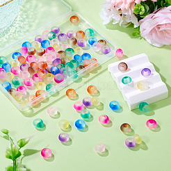 80 шт. двухцветные акриловые бусины с градиентом в два тона&nbsp;MACR-TA0001-75