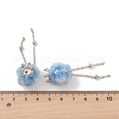 Perline pendenti con nappe di strass in argilla polimerica fatte a mano&nbsp;CLAY-H003-01P-04