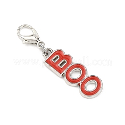 Подвесные украшения из эмалевого сплава со словом «бу»&nbsp;HJEW-JM04368