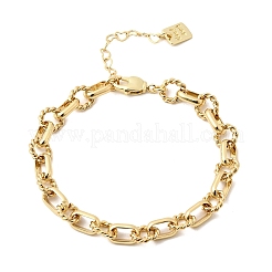 Armbänder aus Messing mit ovalen und gedrehten Ringgliedern für Damen&nbsp;BJEW-F531-06G