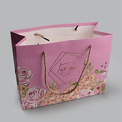 4шт 4 цвета бумажные сумки с цветочным принтом&nbsp;ABAG-WH0045-15