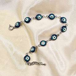 Pulseras de eslabones de acero inoxidable 304 pulidas a alto brillo&nbsp;BJEW-K265-007P-01
