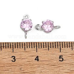 Shegrace Messing-Pavé-Zirkonia-flache runde Verbindungsanhänger&nbsp;XGRQ2O788-435B-P