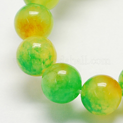 Brins de perles de jade blanc naturel bicolore&nbsp;G-R165-14mm-M1