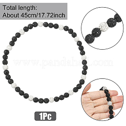 1 collana elasticizzata con perline rotonde e strass in argilla polimerica&nbsp;NJEW-SP0001-14H