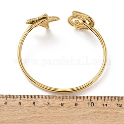 Armreifen aus Edelstahl 304 mit Ozeanmotiv&nbsp;BJEW-T026-01G-05