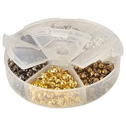 Многоцветные железные круглые проставки с коробкой для изготовления ювелирных изделий 7~8x3.6~4x3 мм IFIN-PH0001-07-NF