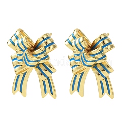 Серьги-гвоздики из латуни с бантом&nbsp;EJEW-Z156-01G