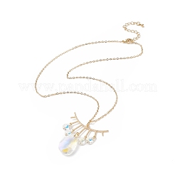 Колье с подвеской в форме капли NJEW-JN04231