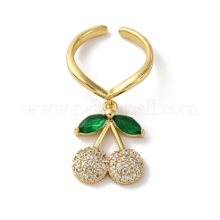 Открытые манжеты из латуни с микропаве и цирконием для женщин RJEW-U057-15G