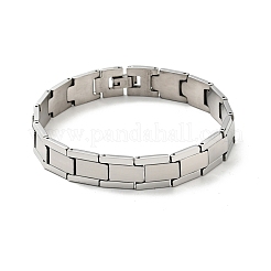 Не тускнеющий прямоугольный браслет для часов из нержавеющей стали 201 BJEW-H550-02P