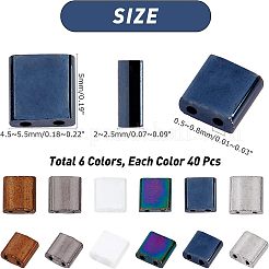 240шт 6 цвета гальванических стеклянных бусин SEED-NB0001-22