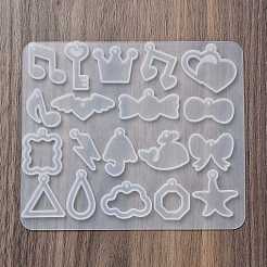 動物のイヤリングペンダント DIY シリコン型  レジン型  UVレジン用  エポキシ樹脂工芸品作り  透明  110x129x4mm  内径：10~7x15~34mm  穴：1.8mm&nbsp;DIY-Q033-04D