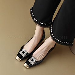 4 шт. 2 стиля квадратные/прямоугольные съемные пряжки для обуви со стразами из сплава AJEW-WR0002-31P