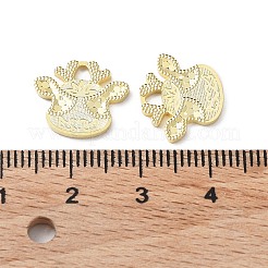 925スターリングシルバーチャーム  水玉模様の鹿のチャーム  テクスチャ  18KGP本金メッキ  12x14x1.2mm  穴：2.5x2.2mm&nbsp;STER-C003-13G
