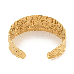 Ионное покрытие (IP) текстурированный браслет-манжета из нержавеющей стали 304 для женщин и мужчин&nbsp;BJEW-P331-18G