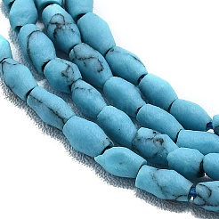 Окрашенные синтетические бирюзовые бусы нити&nbsp;G-D356-A01-01