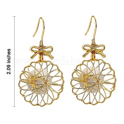 Экологически чистые цветочные железные подвески с подвесками&nbsp;EJEW-PH01401-05