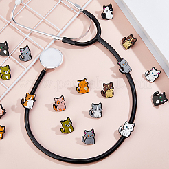 24шт силиконовая пряжка для карандаша в форме кошки AJEW-FH0005-96