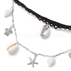 Цепочки на бедра и ноги из нержавеющей стали 304 с кисточками в виде морских звезд AJEW-AN00655