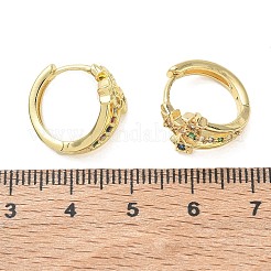 Pendientes de aro de circonio cúbico de micro pave de latón&nbsp;KK-EK0712-29G