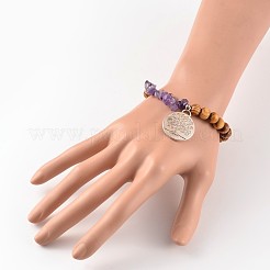 Круглый лес из бисера браслеты простирания BJEW-JB02175