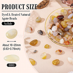 500 г окрашенных и нагретых бусин натурального агата G-TA0002-73B