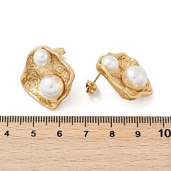 Серьги-гвоздики в форме ракушки из нержавеющей стали 304 EJEW-M073-13G-01