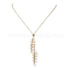 Collares tipo lariat de perlas cultivadas naturales de agua dulce&nbsp;NJEW-TA00264