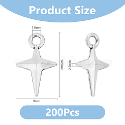 チベットスタイルの亜鉛合金ペンダント200個。  スターのチャーム  アンティークシルバー  14.5x9x2.5mm  穴：1.6mm&nbsp;TIBEP-DC0001-40