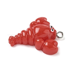 Подвески из непрозрачной смолы в виде раков-лобстеров&nbsp;RESI-K023-04