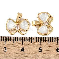 Латунные прозрачные кубические цирконии паве натуральные ракушки банты подвески KK-P283-09G