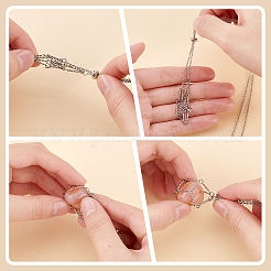 3 шт. 304 нержавеющая сталь звено цепи макраме мешочек пустой держатель камней для изготовления подвесок ожерелий NJEW-AB00028