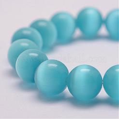 Кошка глаз бисер стрейч браслеты&nbsp;BJEW-F242-12mm-02