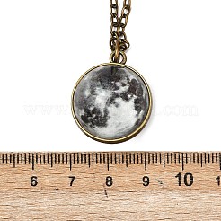 Ожерелье с подвеской в виде светящейся стеклянной планеты и цепочками из старинного золотого сплава PW-WG67491-11