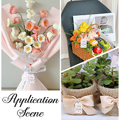 100 шт. прямоугольные бумажные бирки на тему дня рождения с набором из 20-метрового джутового шнура&nbsp;DIY-SP0003-89C