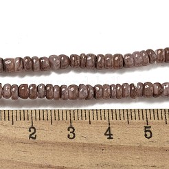 染め天然淡水シェルビーズ連売り  ロンデル  ココナッツブラウン  1~4.5x4~4.5x2~4.5mm  穴：0.5mm  約159個/連  15.12''（38.4センチメートル）&nbsp;BSHE-G039-07I